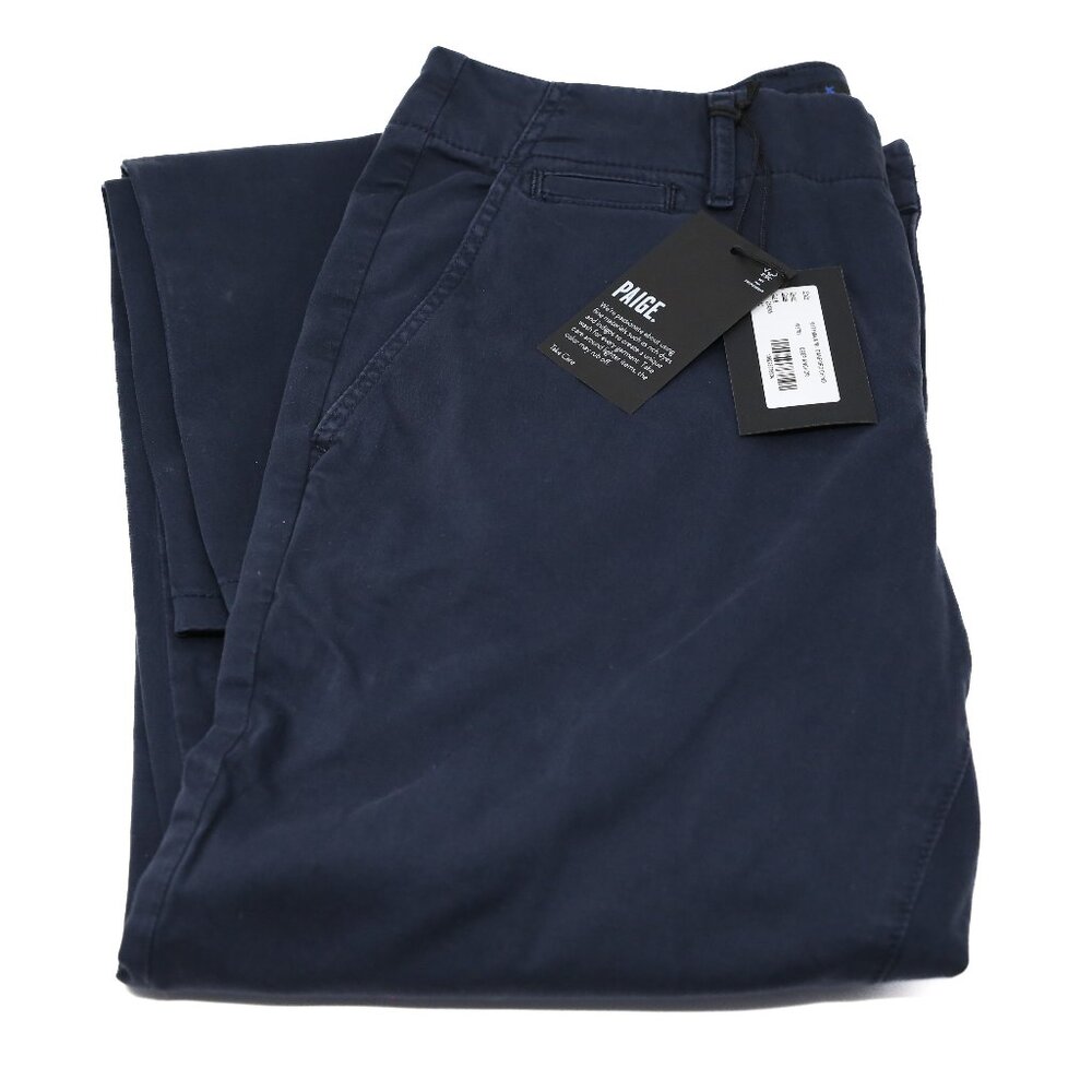 NWT $199 Paige Danford Chino Pants Mens 30 Navy Blue Khaki Casual Slacks Stretch